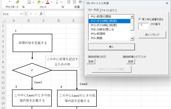 番号をつけたフローチャートを挿入２